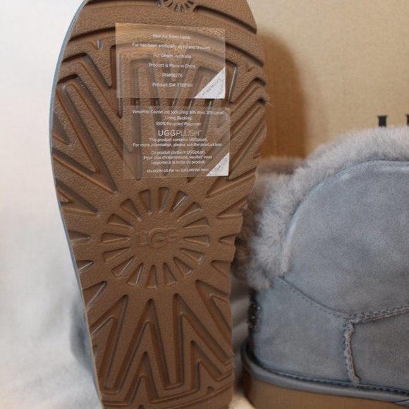 UGG MINI BLING SWAROVSKI CRYSTAL SUEDE BOOTS GRAY - Picture 6 of 11